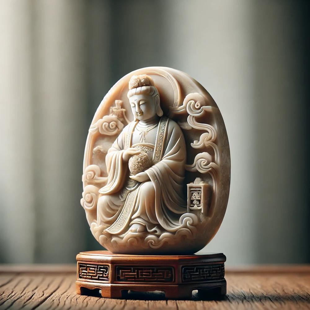 Statuette Chinoise Pierre de Lard