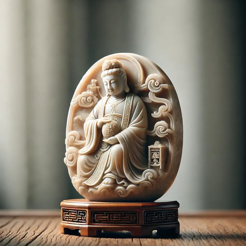 Statuette Chinoise Pierre de Lard