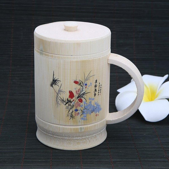 Tasses Chinoises En Bambou Avec Couvercle