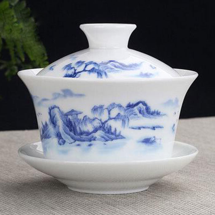 Tasse Chinoise En Porcelaine Bleue