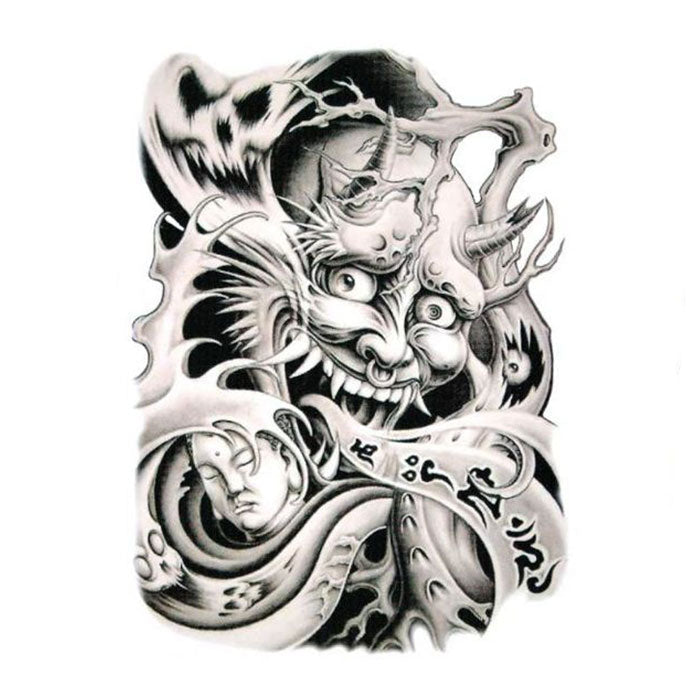 tatouage-visage-de-masque-chinois
