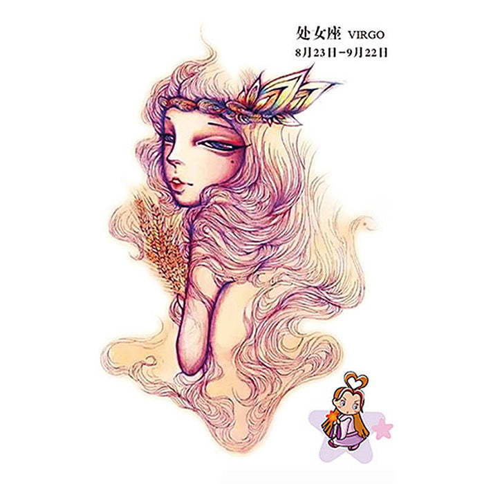 Tatouage Chinois Signe Astrologique Vierge