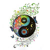 Tatouage Ying Yang Fleurs