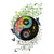 Tatouage Ying Yang Fleurs