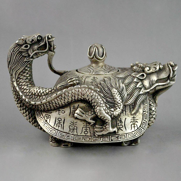 Théière Chinoise En Argent Massif