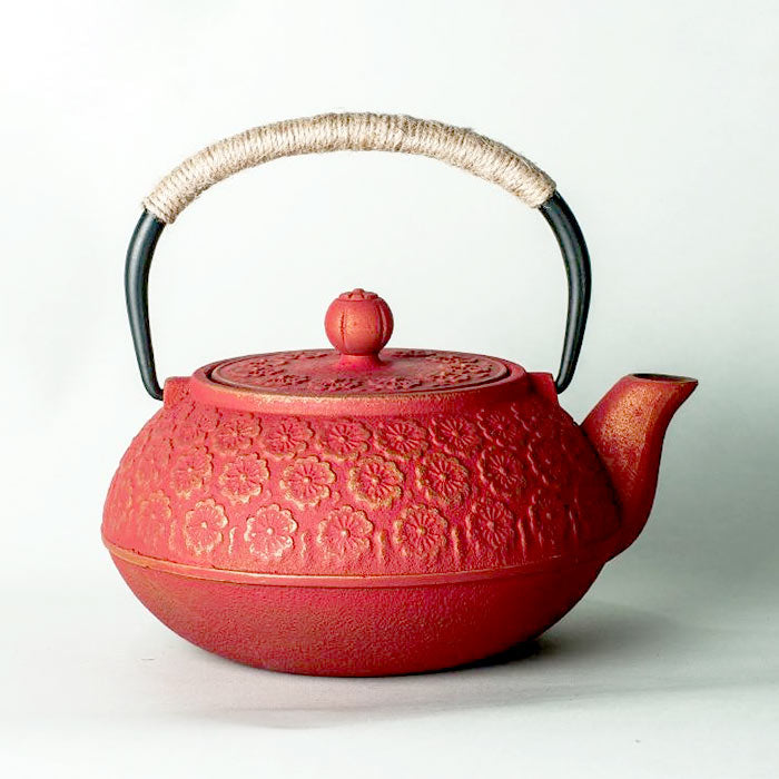 Théière Chinoise En Fonte Rouge