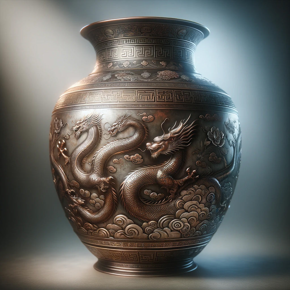 Vase Chinois en Métal