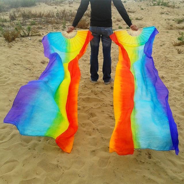 eventails-chinois-de-danse-arc-en-ciel