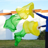 eventails-chinois-de-danse-jaunes-et-verts