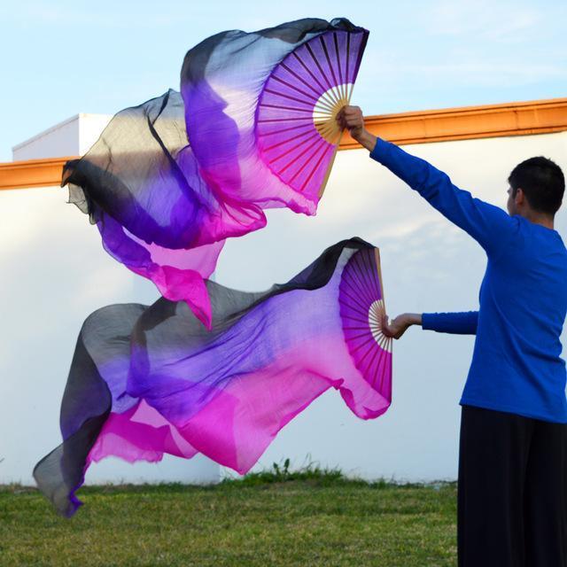 eventails-chinois-de-danse-noirs-violets-et-roses