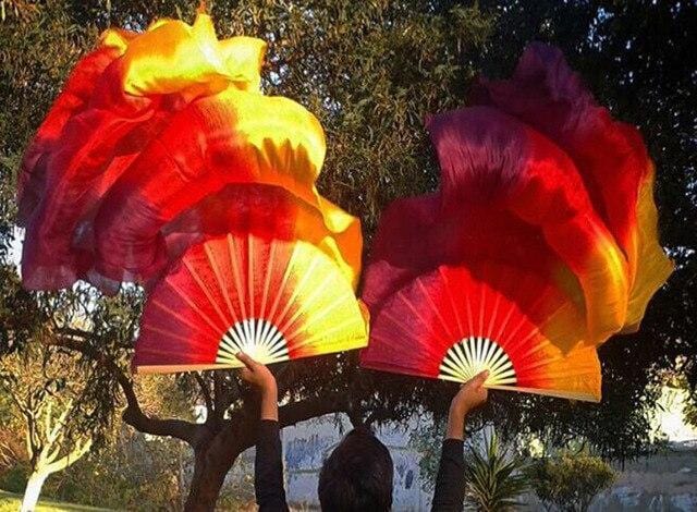 eventails-chinois-de-danse-violets-rouges-et-jaunes