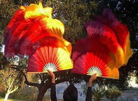 eventails-chinois-de-danse-violets-rouges-et-jaunes