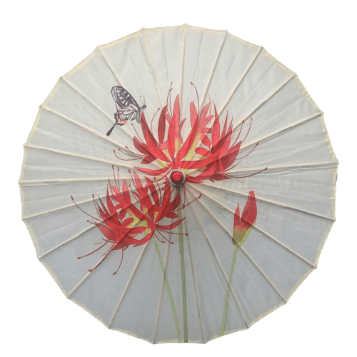 Ombrelle Chinoise Fleur et Papillon