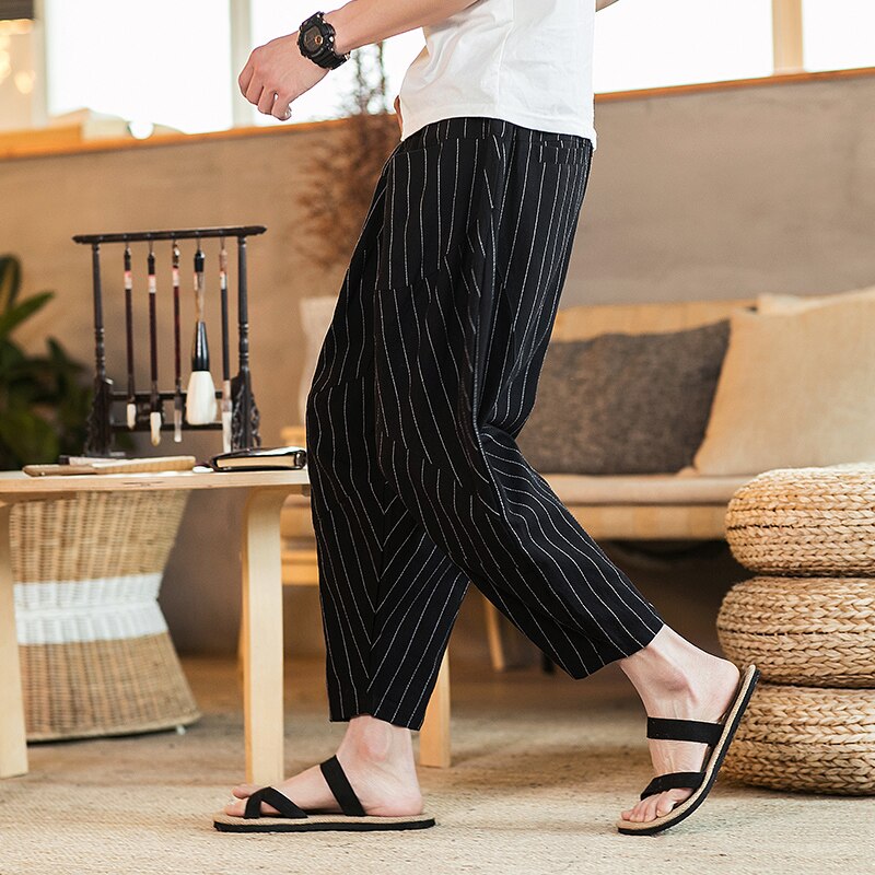 Pantalon Chinois à Rayures