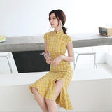 robe-chinoise-motif-a-carreaux