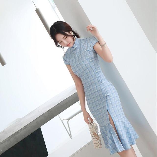 robe-chinoise-motif-a-carreaux