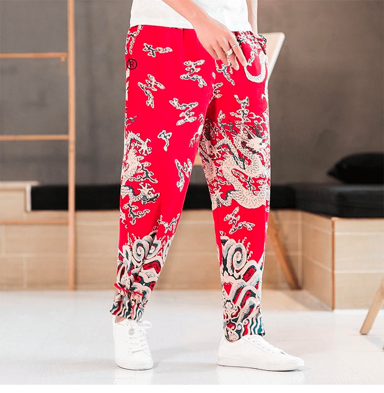 pantalon-chinois-motif-dragon