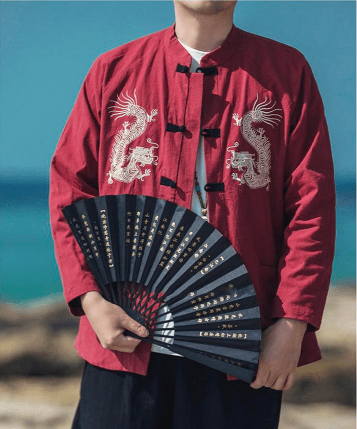veste-chinoise-homme-dragon-blanc