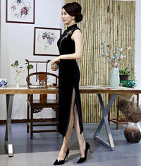 robe-chinoise-velours-sans-manches