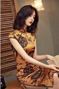 robe-chinoise-antique-manches-courtes