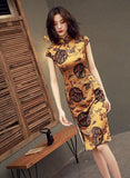 robe-chinoise-antique-manches-courtes