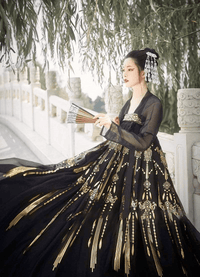 hanfu-noir-or