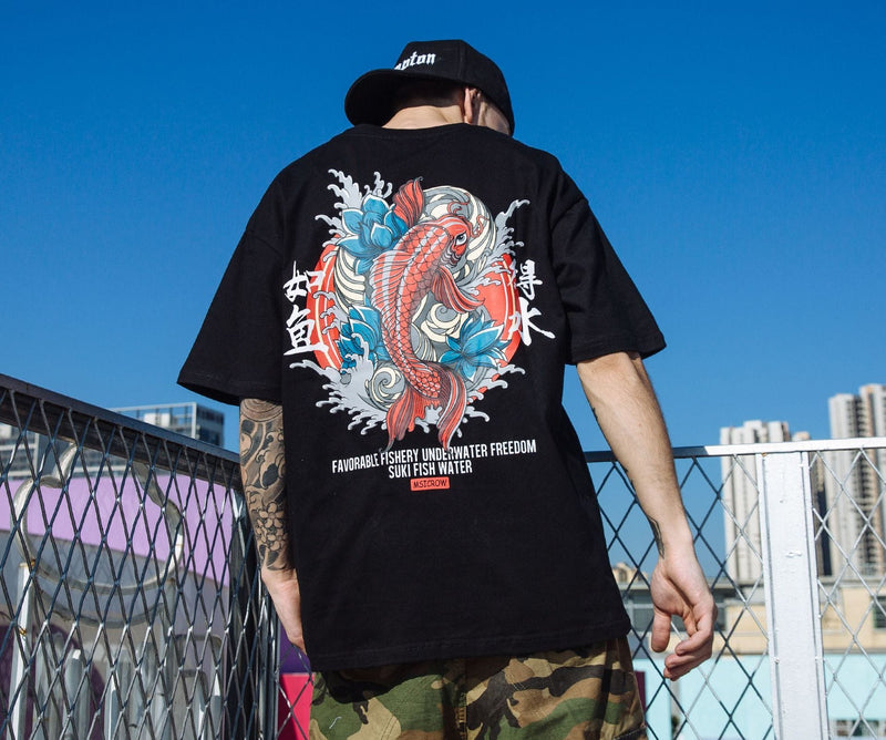 t-shirt-chinois-carpes-koi