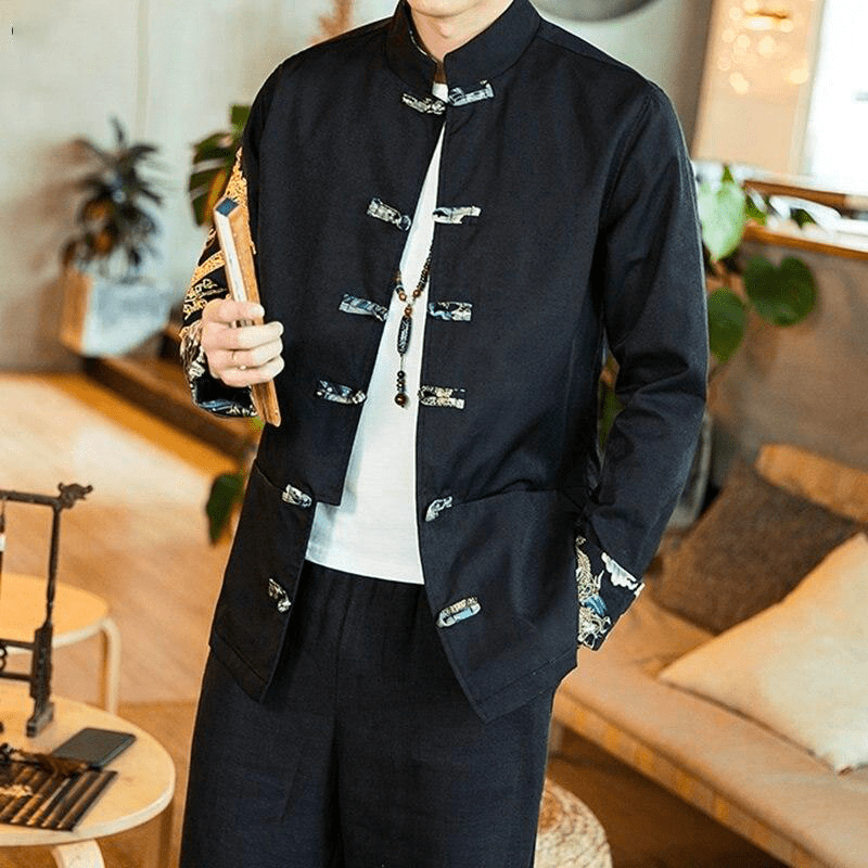 veste-chinoise-homme-dragon-dore