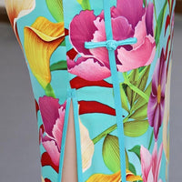 robe-chinoise-fleurs-coloree