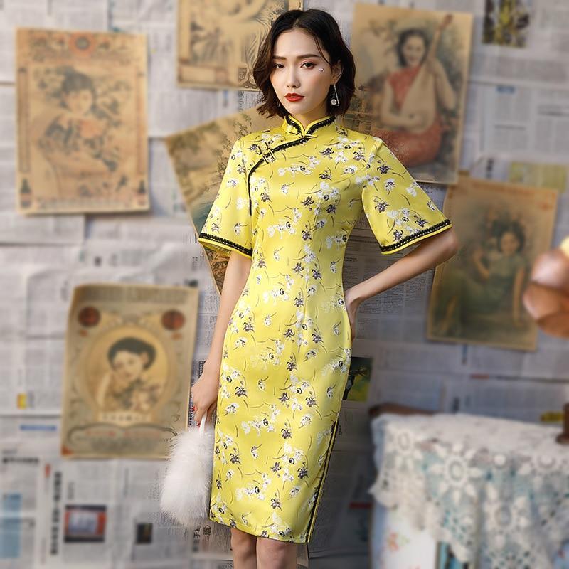 robe-chinoise-jaune-canari