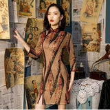 robe-chinoise-marron