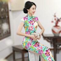 robe-chinoise-fleurs-coloree