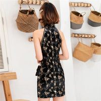 robe-chinoise-courte-noire