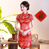 robe-chinoise-courte-rouge