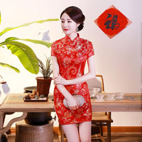robe-chinoise-courte-rouge