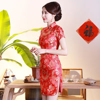 robe-chinoise-courte-rouge
