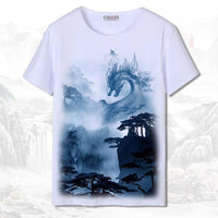 t-shirt-chinois-dragon-bleu