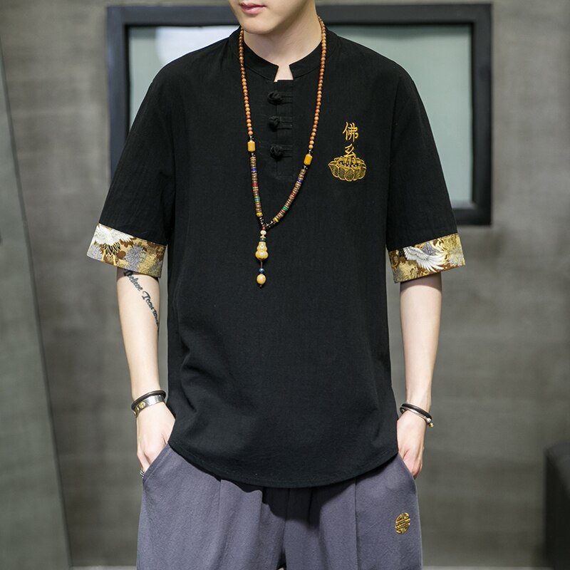 t-shirt-chinois-col-mao