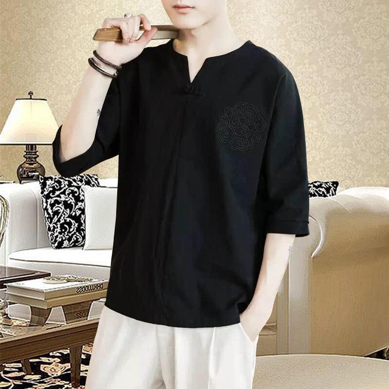 t-shirt-chinois-en-lin