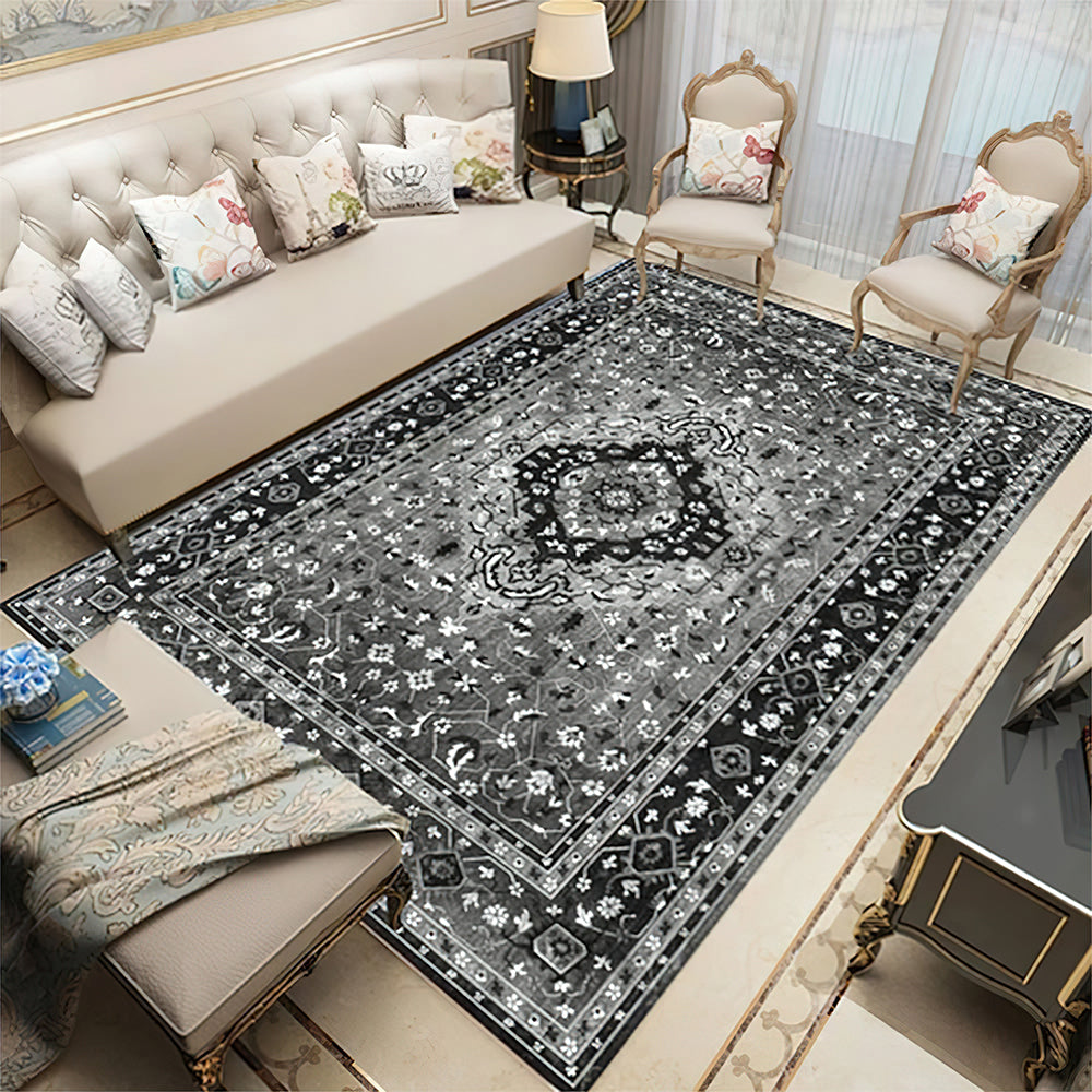 Tapis Chinois Noir et Gris