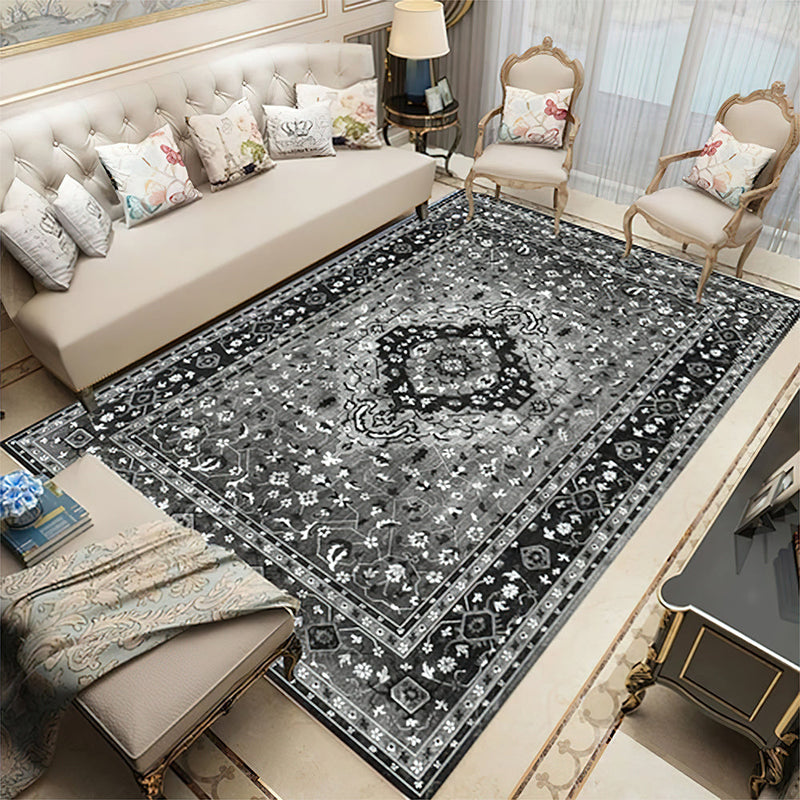 Tapis Chinois Noir et Gris