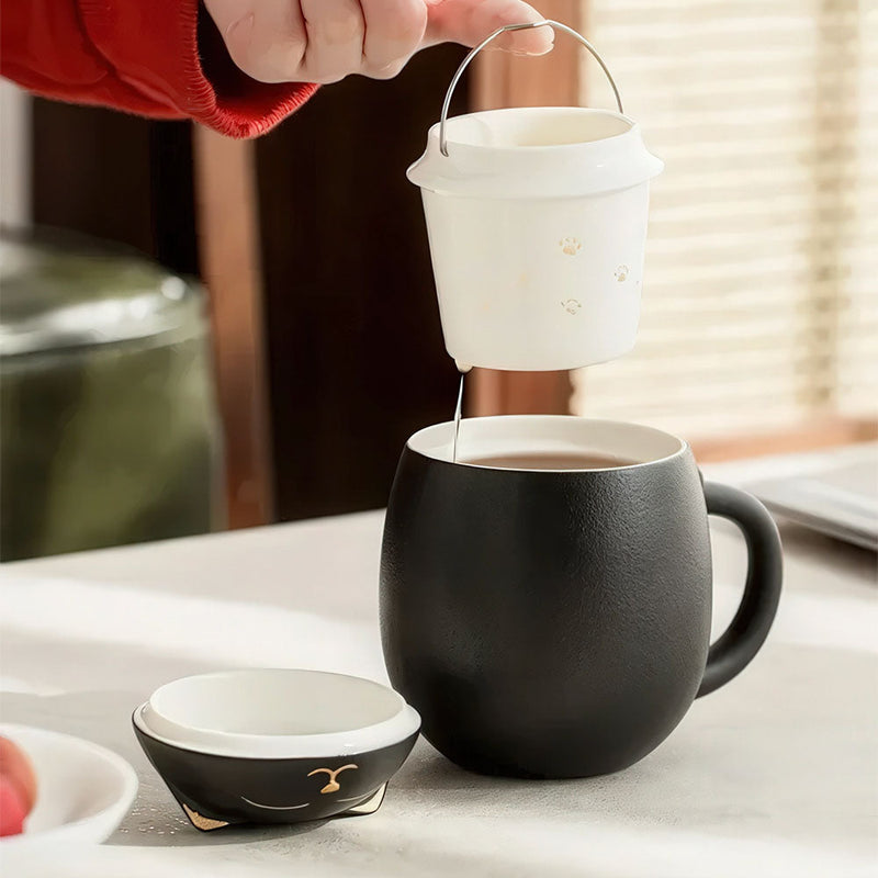 Tasses Chinoises Chat en Céramique