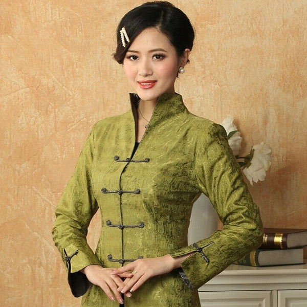 Veste Chinoise Traditionnelle En Soie - Taille 38, Noir Dominante - Marque France-Orient - Neuf Sans étiquettes